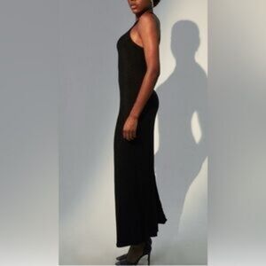 Klassy Network Shimmer Formal Black Brami Built In Bra Maxi Dress Size XL